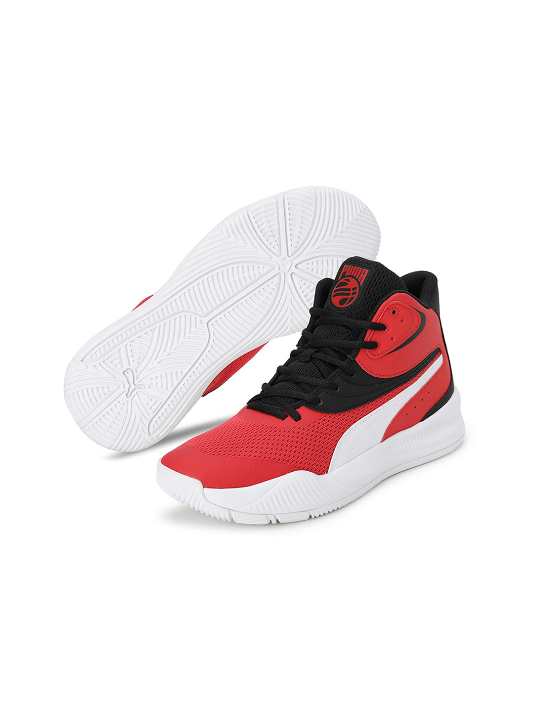 Puma Men Red & Black Triple Mid Basketball Shoes (4)