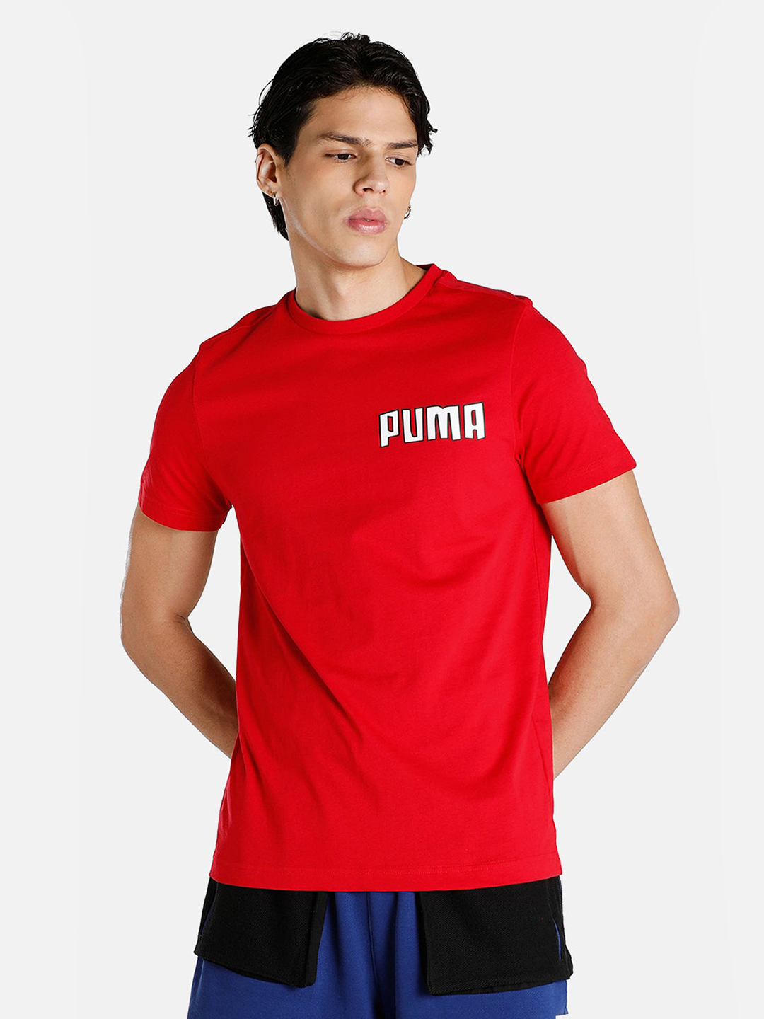 Puma Men Red & White Printed All Net T-Shirts (1)