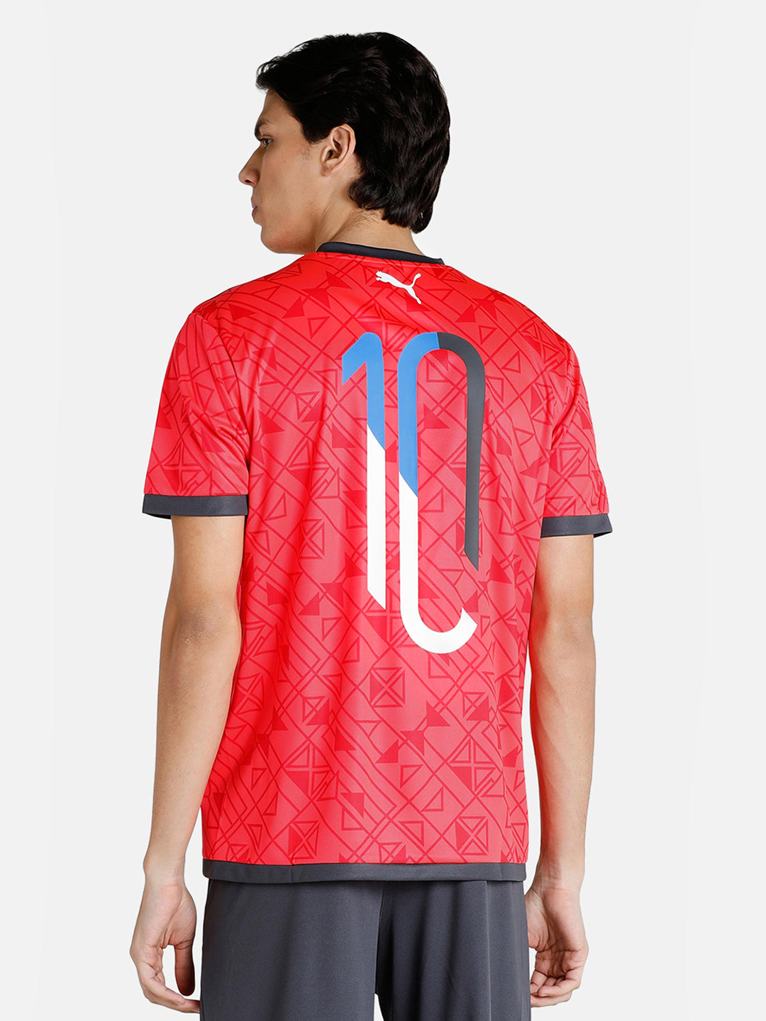 Puma Men Red & White Printed Neymar Jr Football Jersey T-Shirts (3)