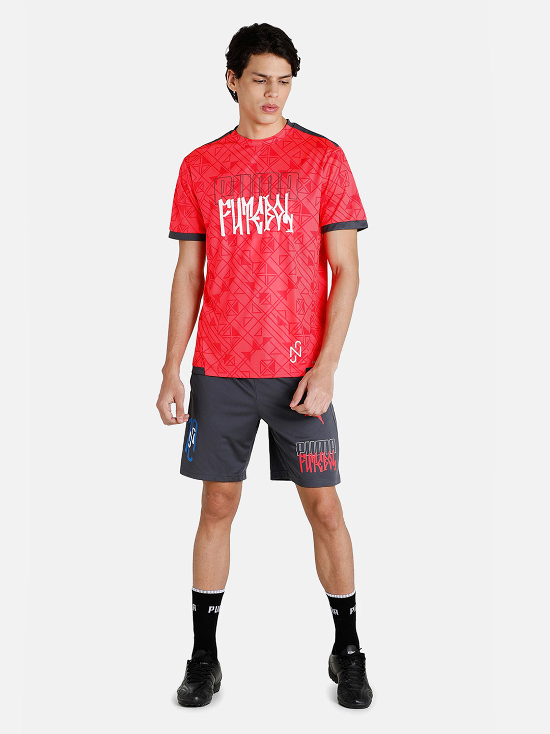 Puma Men Red & White Printed Neymar Jr Football Jersey T-Shirts (5)