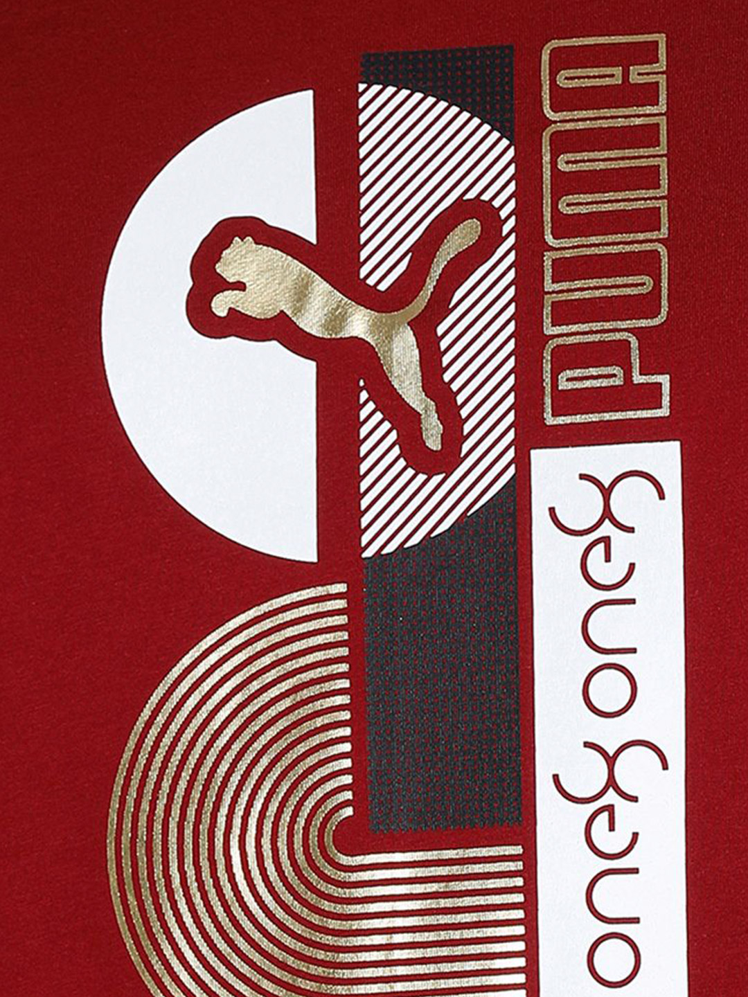 Puma Men Rhubarb Printed one8 Virat Kohli Gold Foil T-Shirt (6)