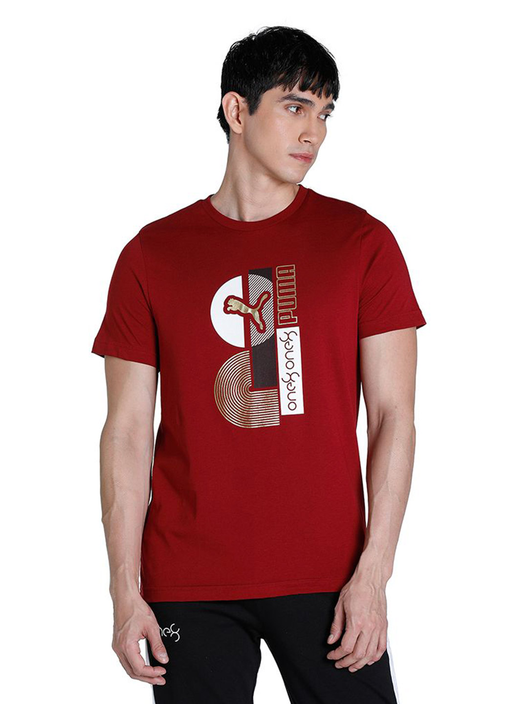 Men Rhubarb Printed one8 Virat Kohli Gold Foil T-Shirt