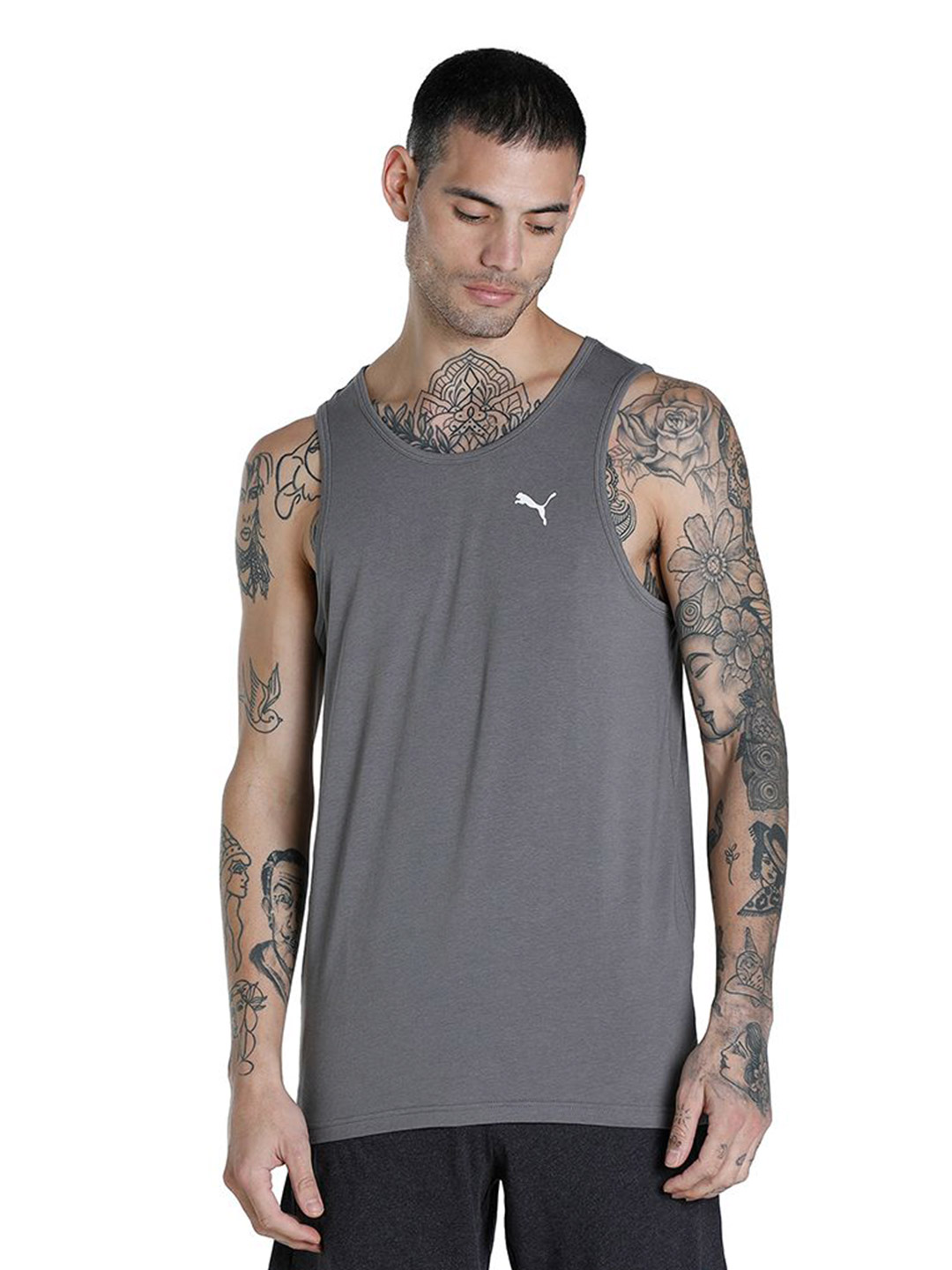 Men Smoked Pearl Printed Premium Soft Touch Tank Pack of 1
