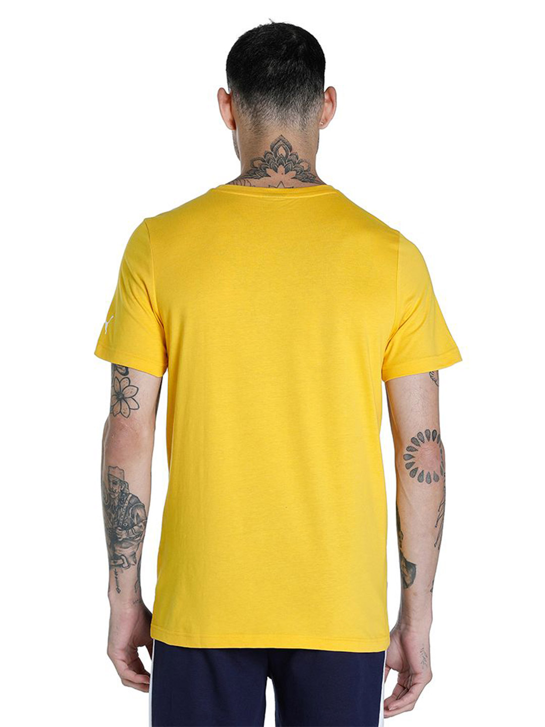 Puma Men Sun Ray Yellow Printed one8 Virat Kohli Color Block T-Shirt (3)