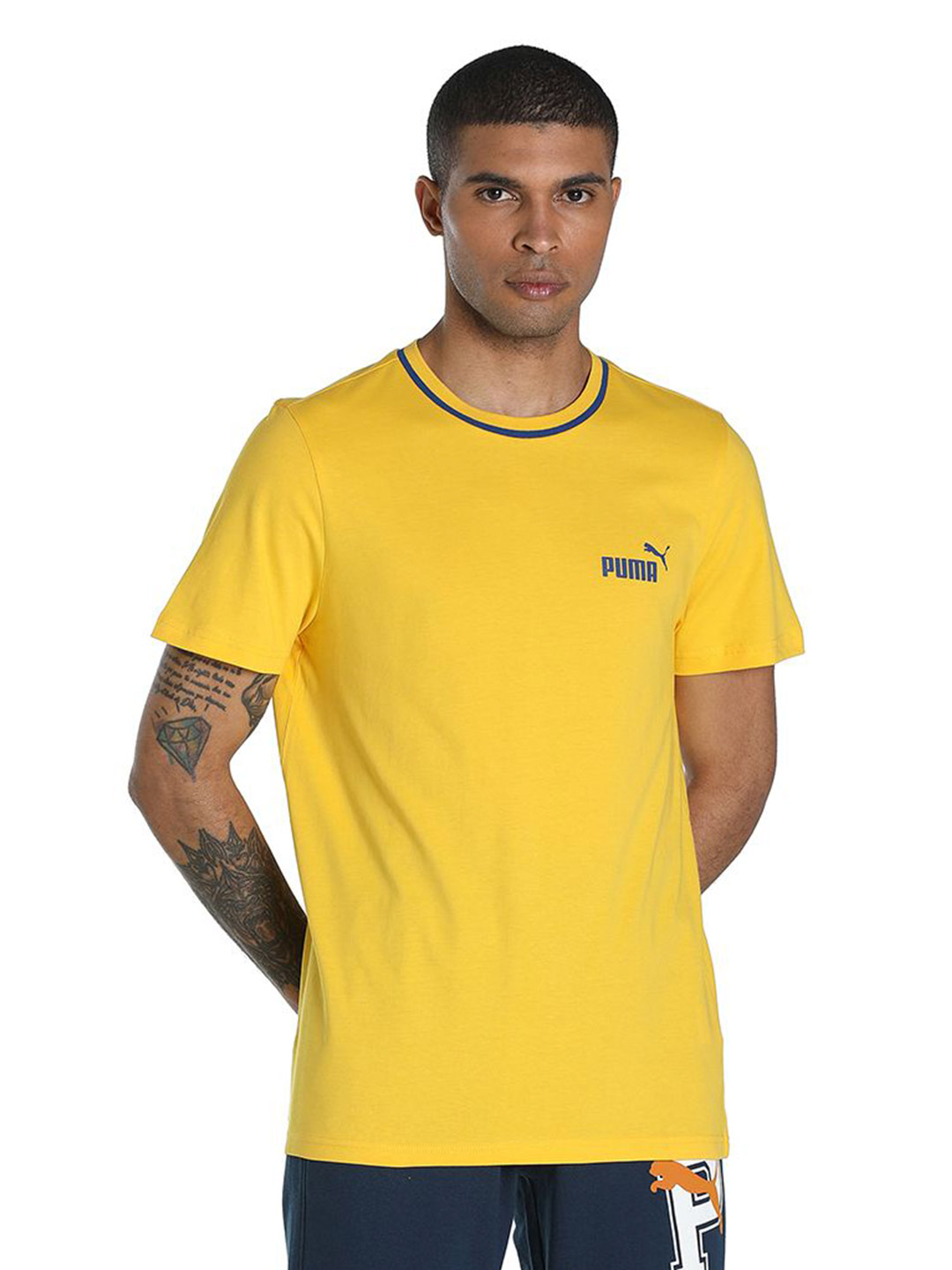 Men Sun Ray Yellow Printed PUMA x 1DER KL Rahul Back Logo T-Shirt