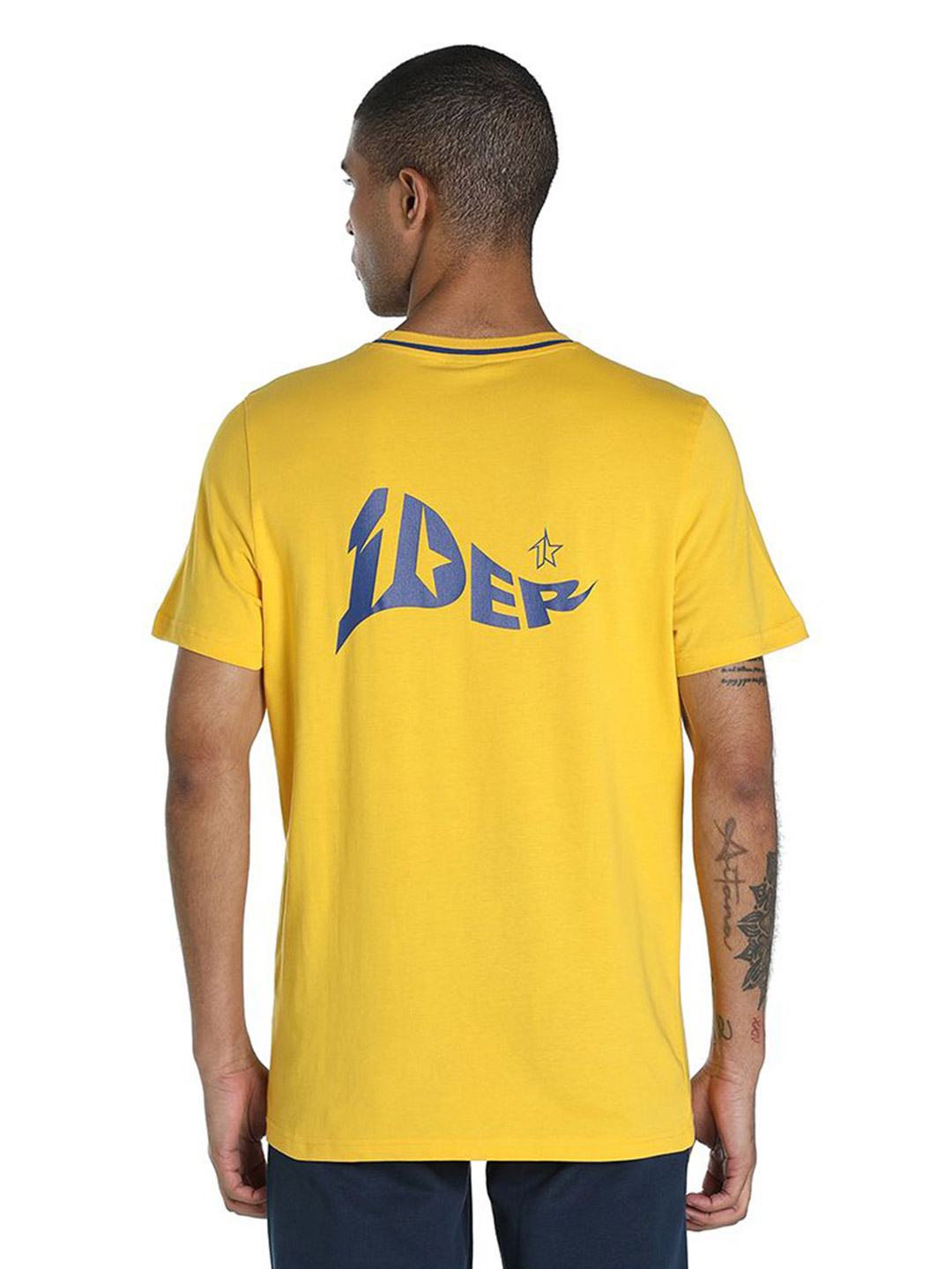 Puma Men Sun Ray Yellow Printed PUMA x 1DER KL Rahul Back Logo T-Shirt (2)