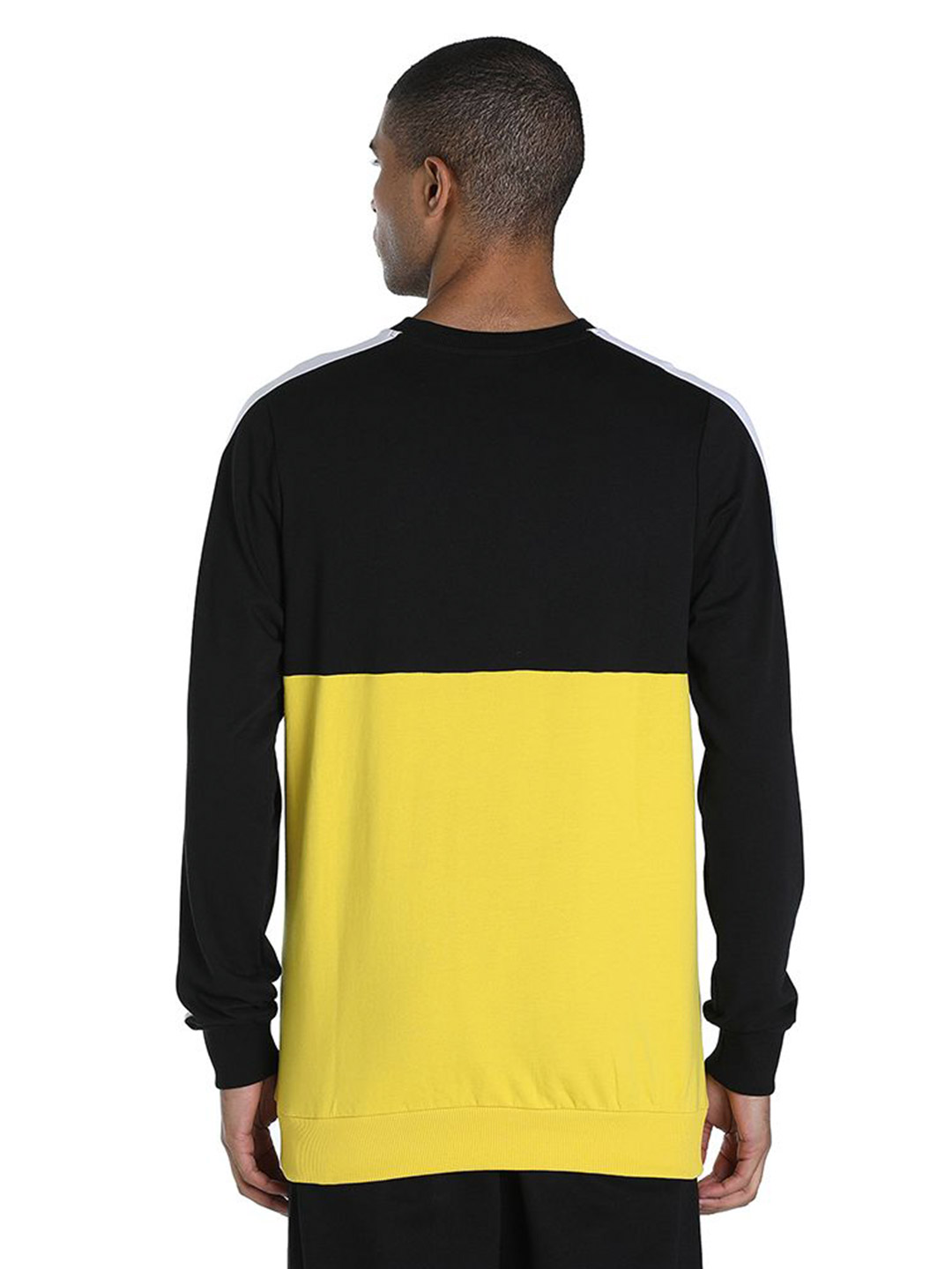 Puma Men Sun Ray Yellow Printed PUMAxONE8 Color Block Crew Sweatshirts (3)