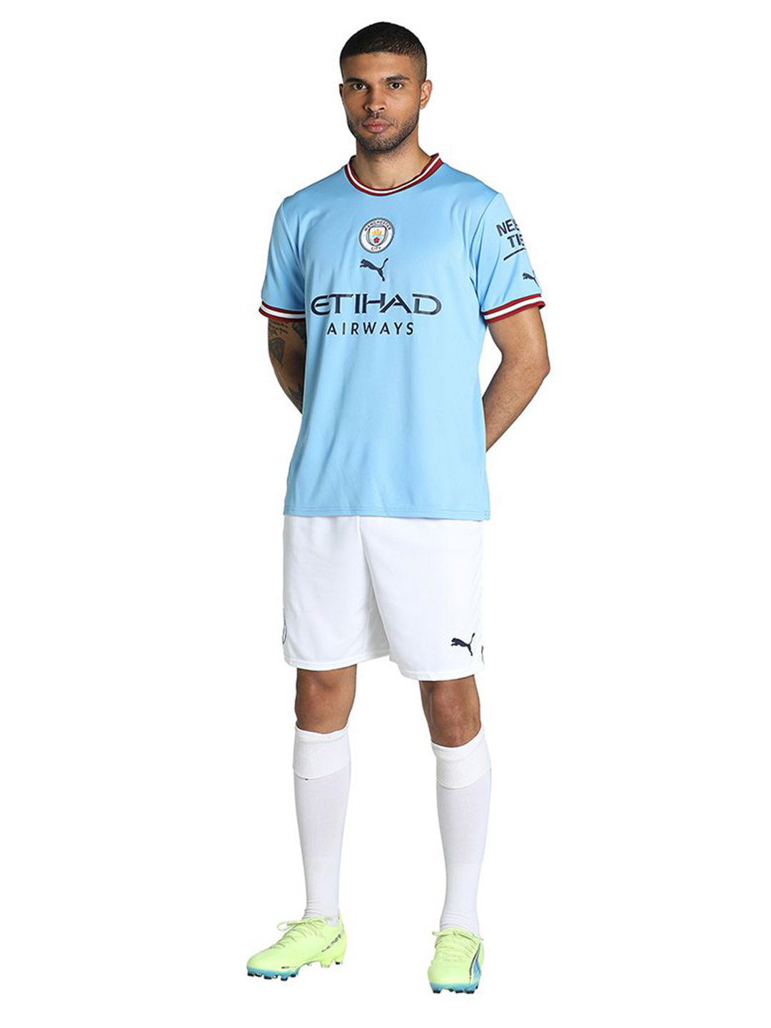 Puma Men Team Light Blue-Intense Red Printed Manchester City FC Home Replica Jersey (5)