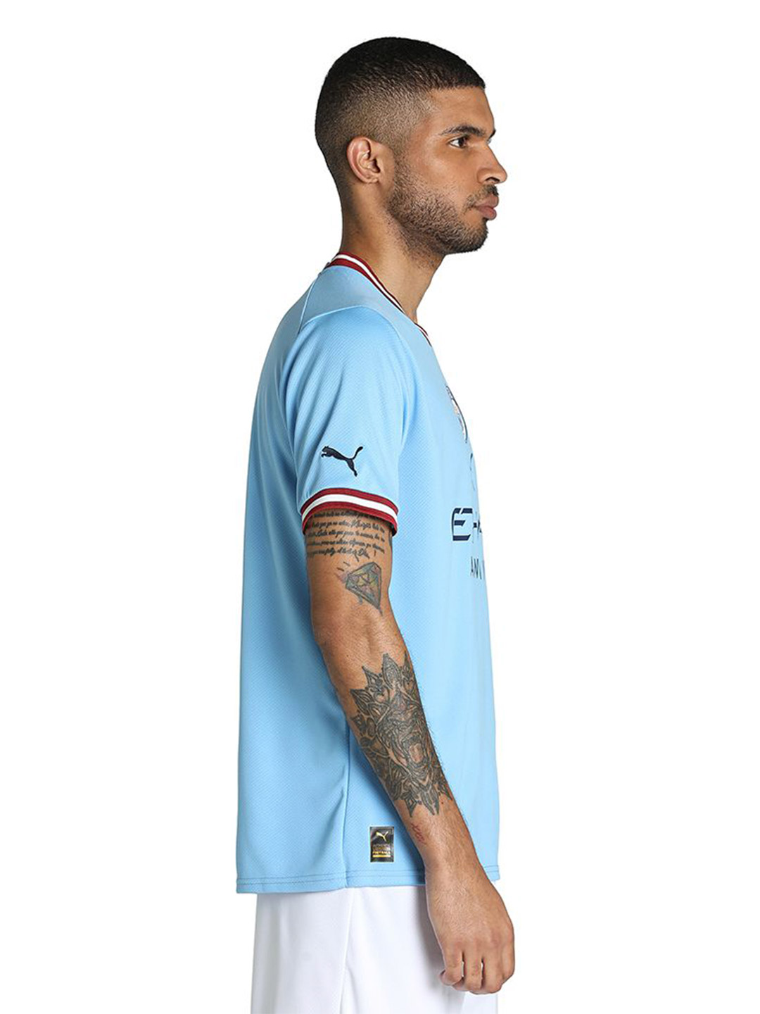 Puma Men Team Light Blue-Intense Red Printed Manchester City FC Home Replica Jersey (4)