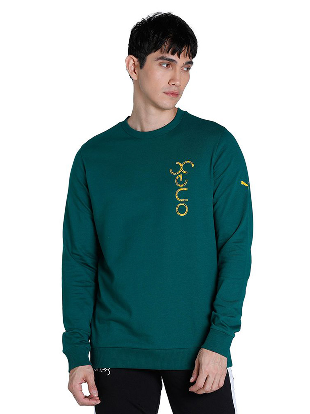 Puma Men Varsity Green Printed one8 Virat Kohli Logo Crew Sweat Shirt (1)