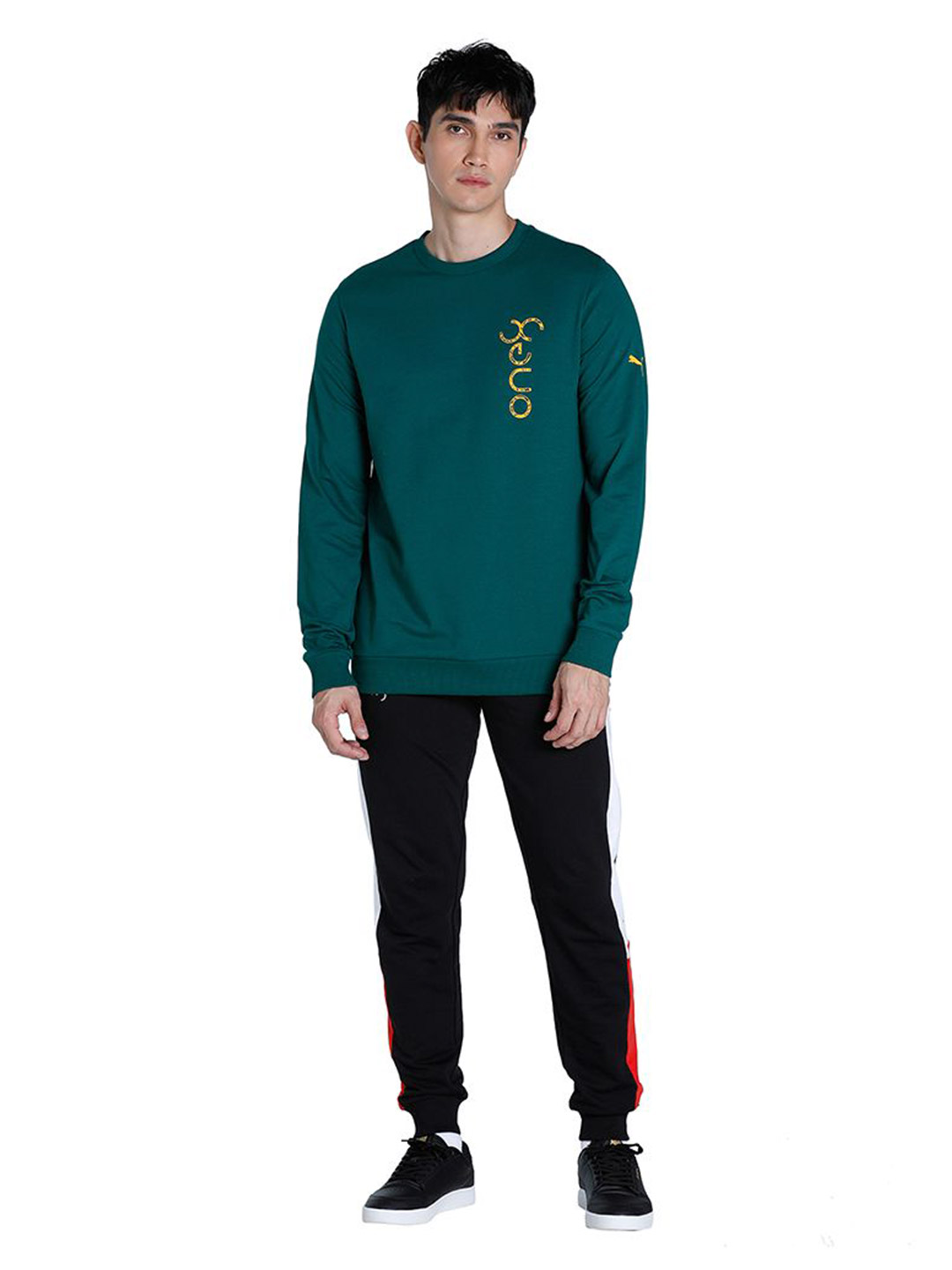 Puma Men Varsity Green Printed one8 Virat Kohli Logo Crew Sweat Shirt (5)