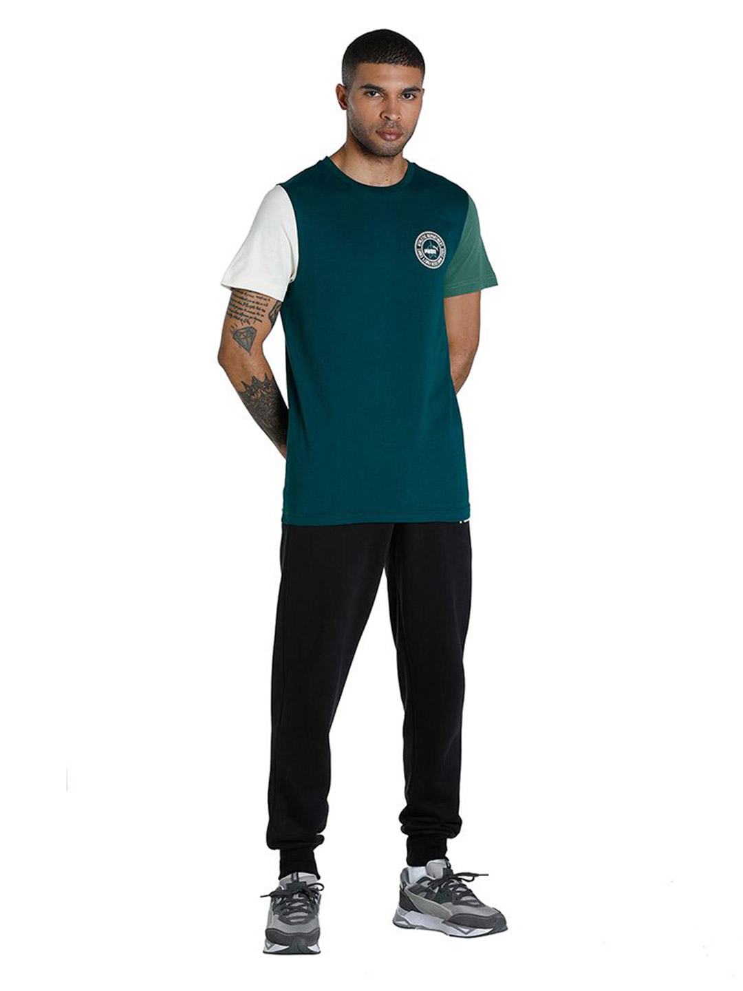 Puma Men Varsity Green Printed PUMA x 1DER KL Rahul Varsity T-Shirt (5)