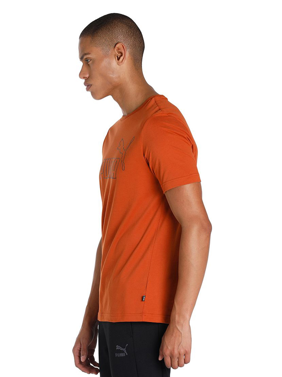 Puma Men Warm Chestnut Printed Essentials Elevated T-Shirt (2)