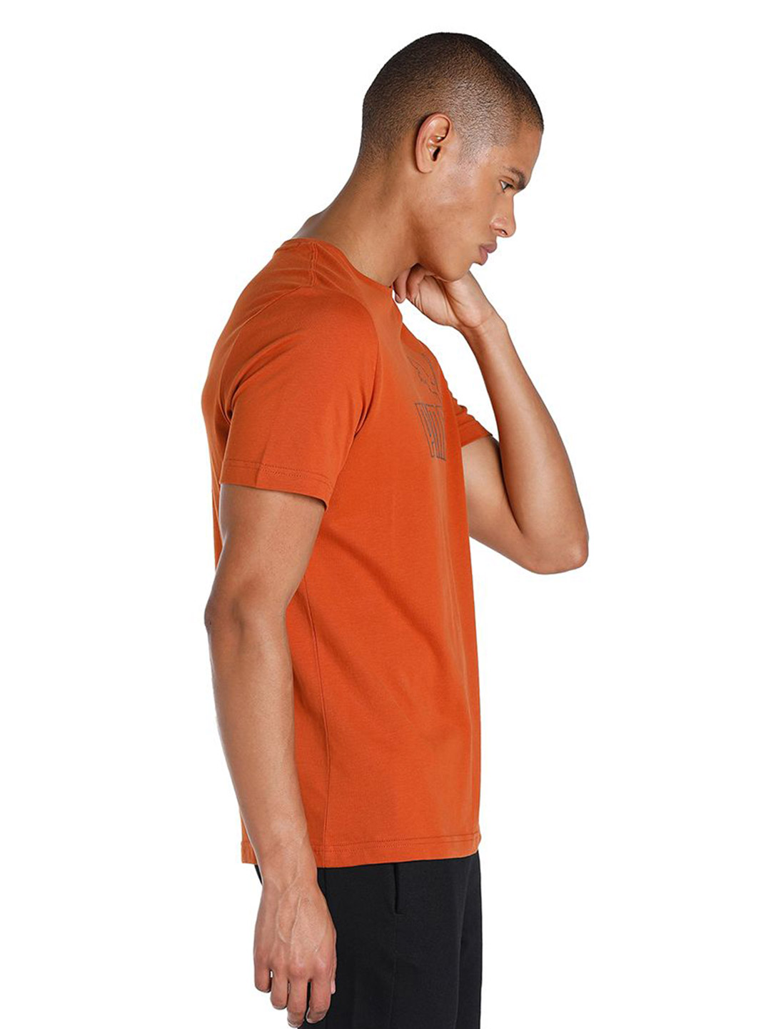 Puma Men Warm Chestnut Printed Essentials Elevated T-Shirt (4)
