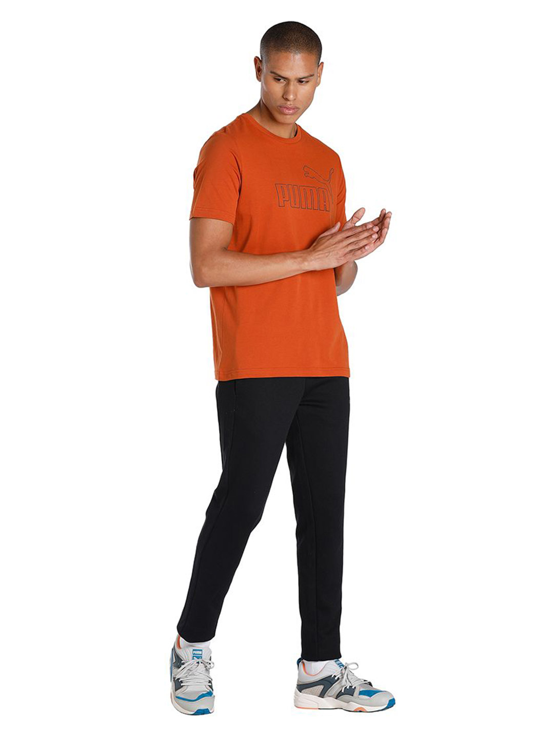 Puma Men Warm Chestnut Printed Essentials Elevated T-Shirt (5)