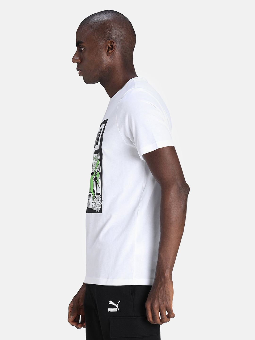 Puma Men White & Black Printed Graphic Box Logo Play T-Shirts (2)