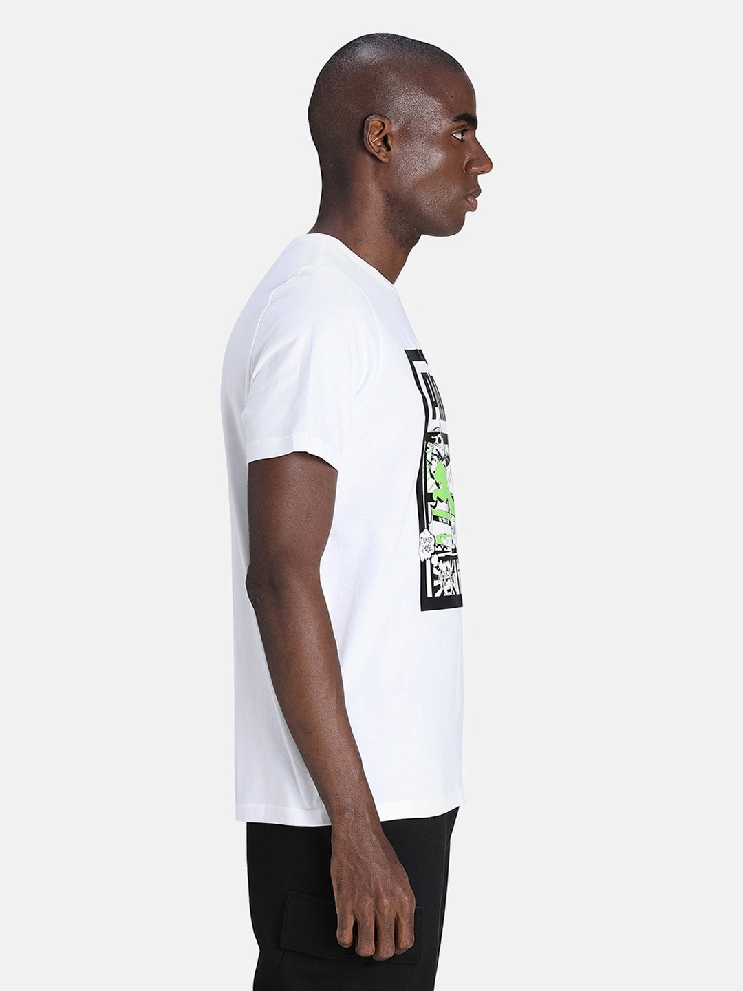 Puma Men White & Black Printed Graphic Box Logo Play T-Shirts (4)
