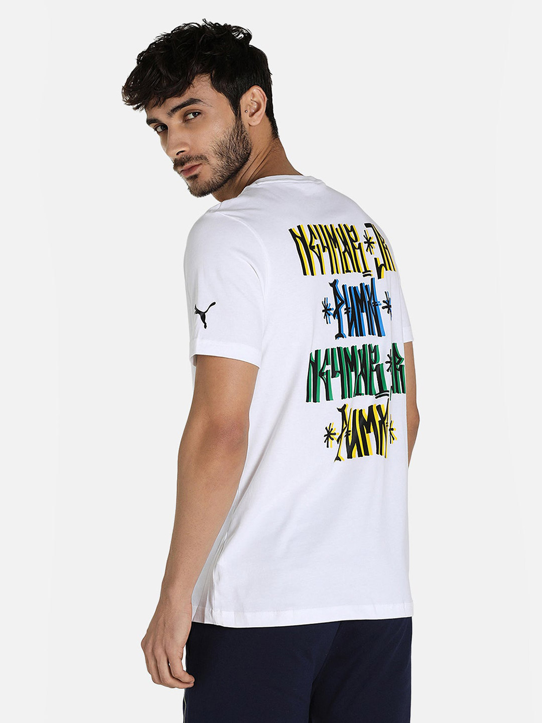 Puma Men White & Black Printed Neymar Jr Copa T-Shirts (6)