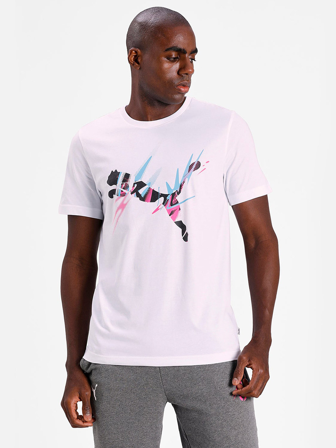 Puma Men White & Black Printed Neymar Jr Creativity T-Shirts (1)