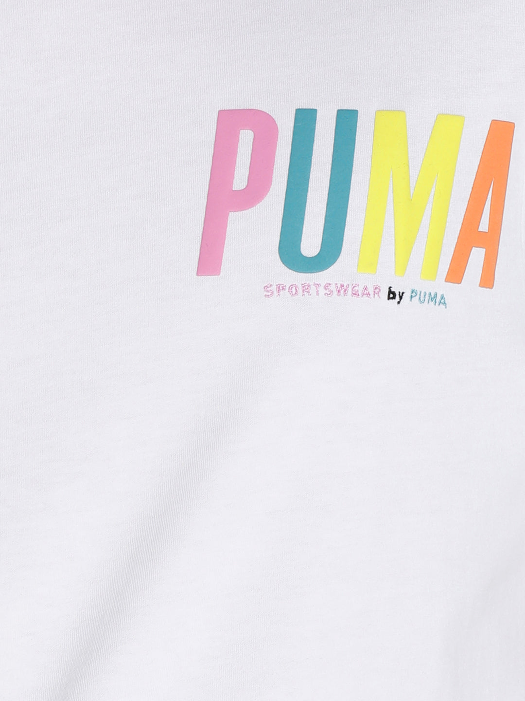 Puma Men White Brand Logo Graphic Printed Round Neck T-Shirt (5)