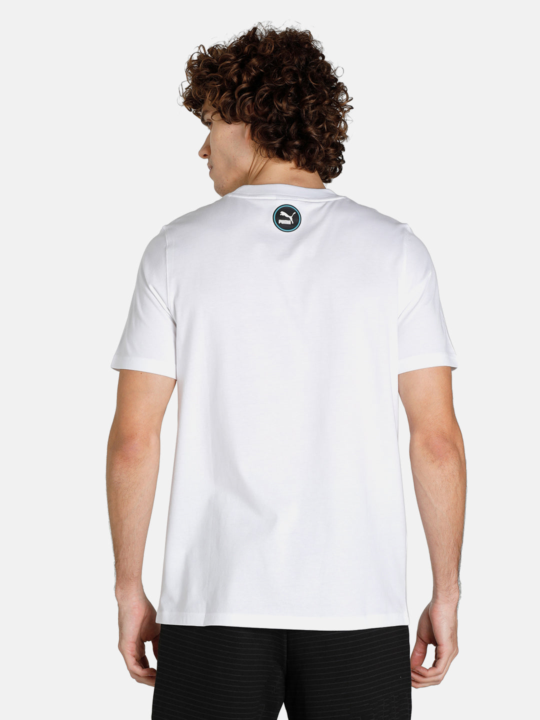 Puma Men White Brand Logo Graphic Printed Round Neck T-Shirt (3)