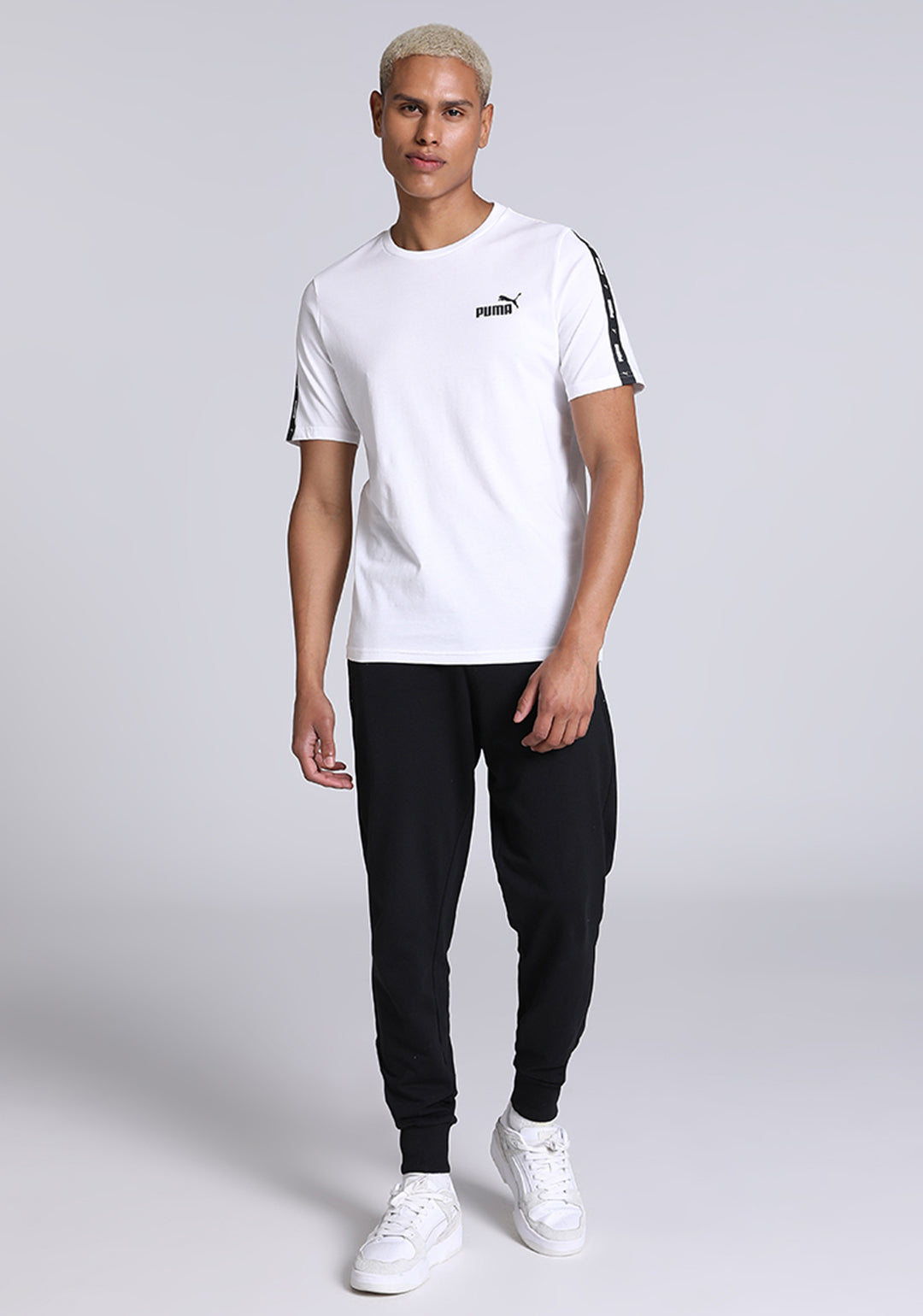 Puma Men White ESS+ Tape T-Shirt (4)