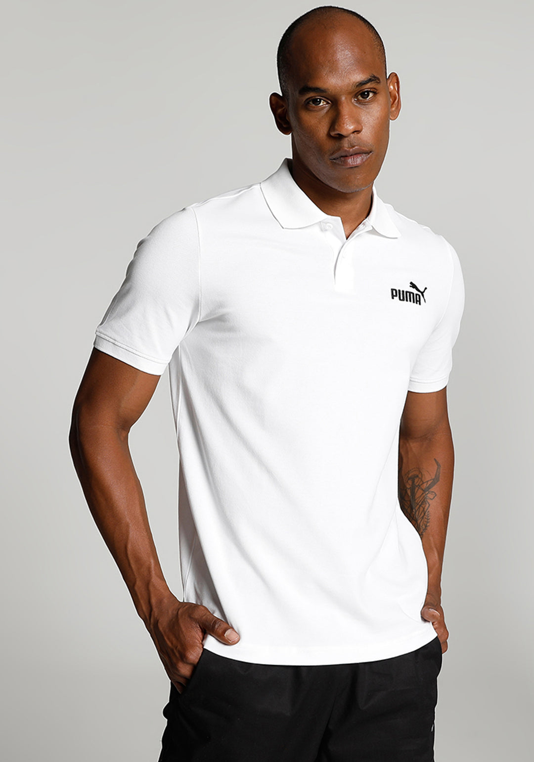 Puma Men White ESS Pique Polo (1)