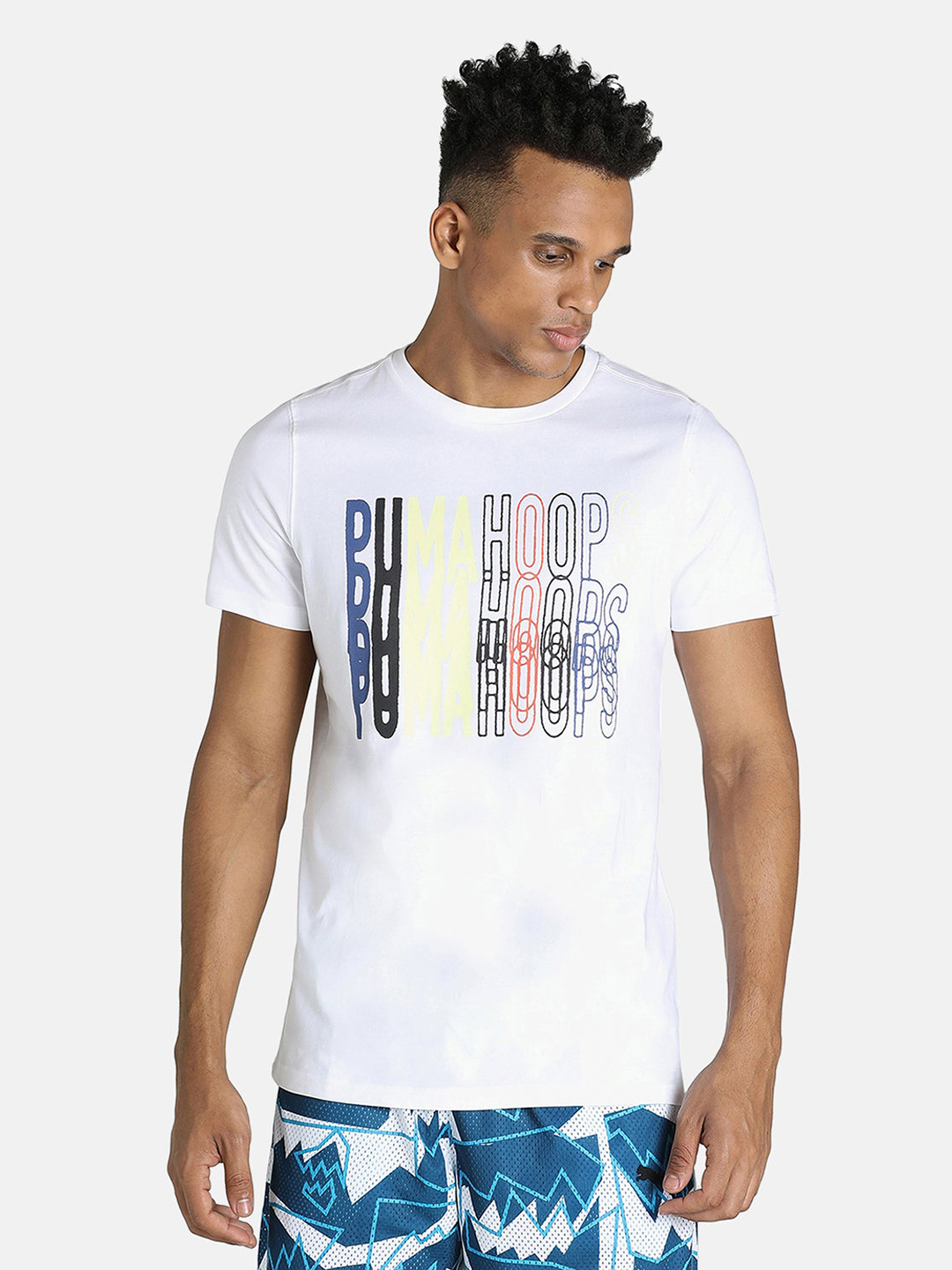 Men White Printed BP SS 1 T-Shirts
