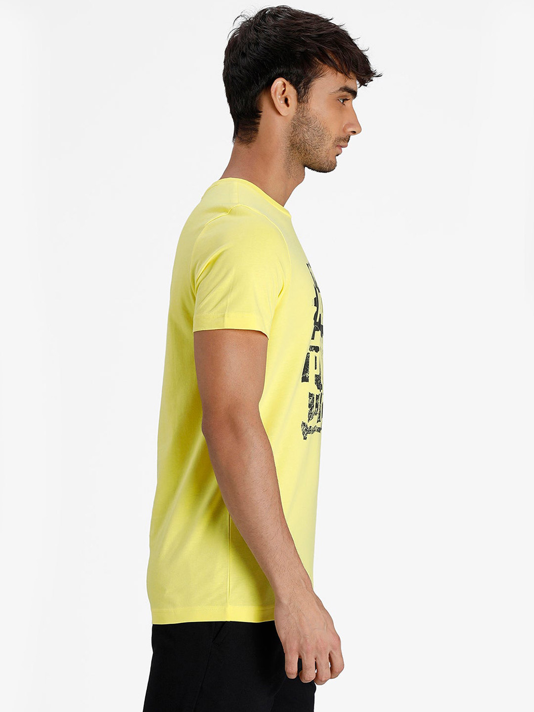 Puma Men Yellow & Black Graphic Printed T-Shirts (4)