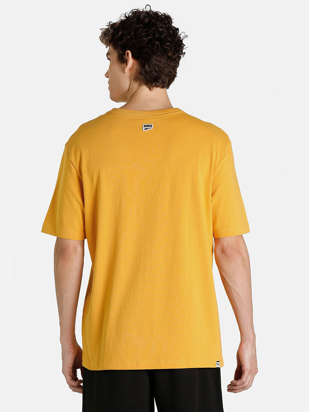 Puma Men Yellow Printed Downtown Logo T-Shirts (3)