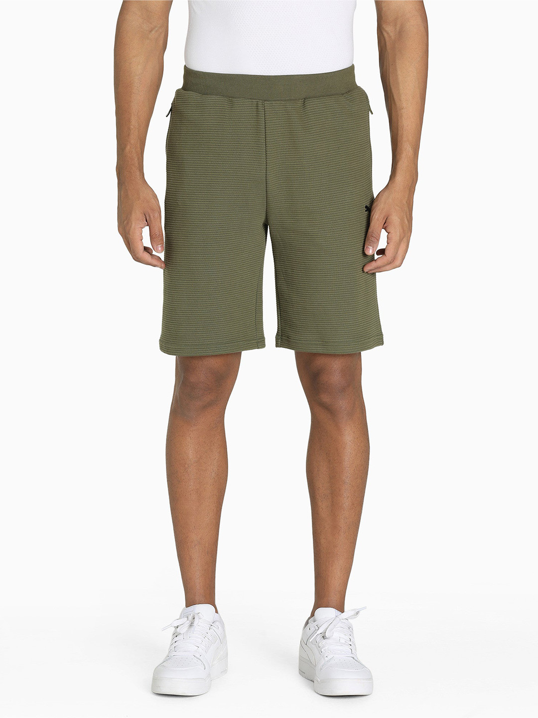 Puma Puma Ottoman Shorts Dark Green Moss (1)