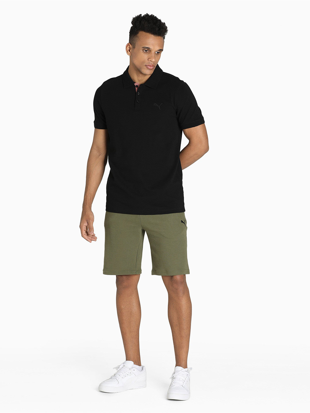 Puma Puma Ottoman Shorts Dark Green Moss (3)