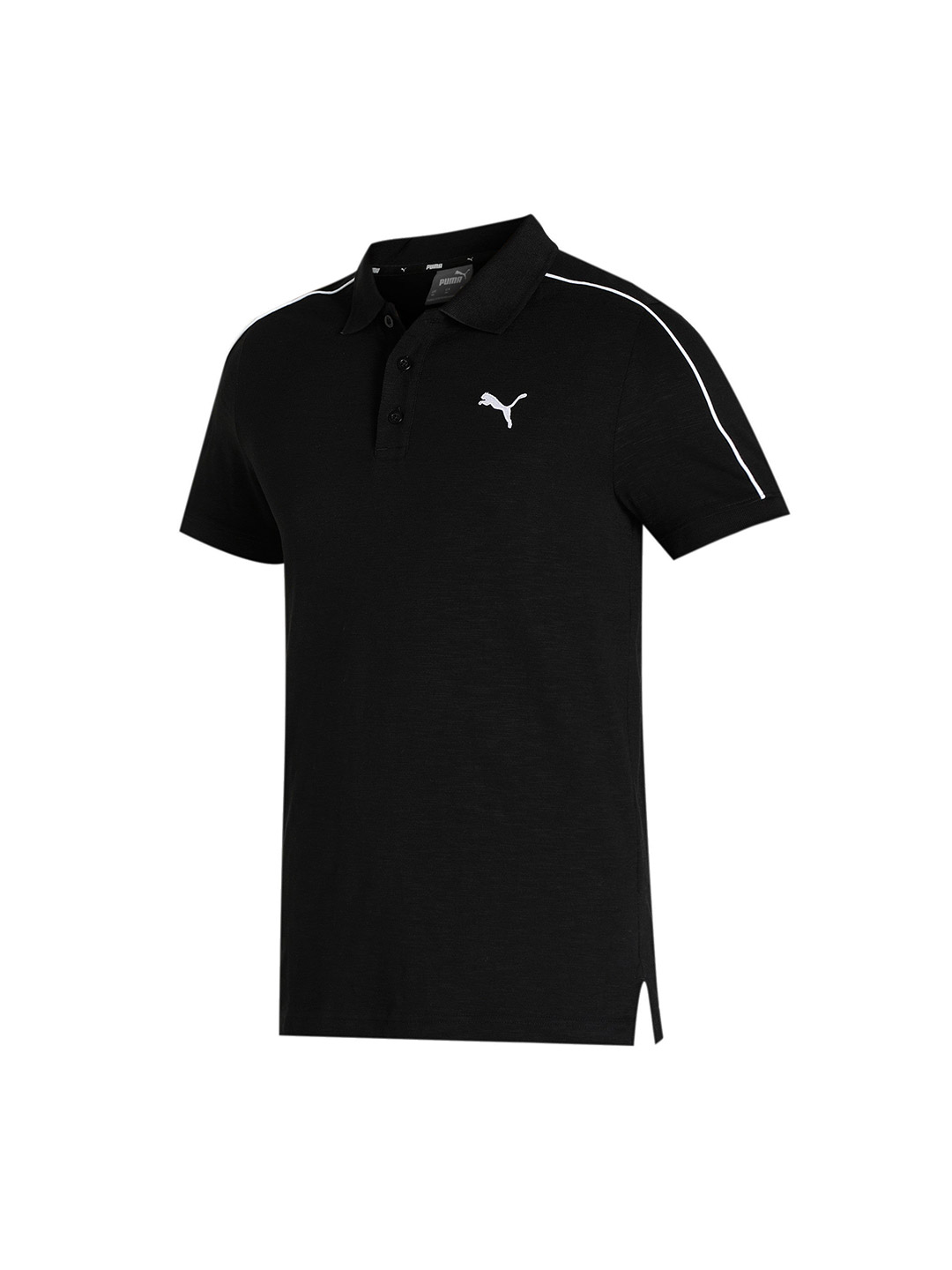 Puma Puma Slub Polo T-Shirt Black (1)