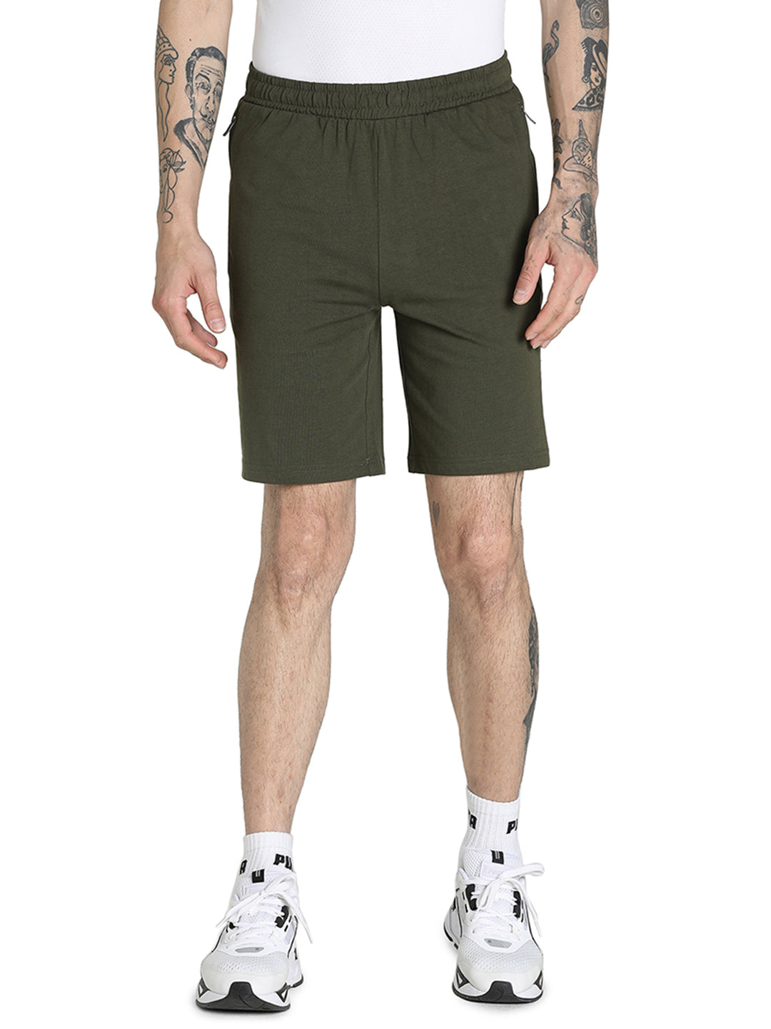 Puma Puma Zippered Jersey Shorts Forest Night (1)