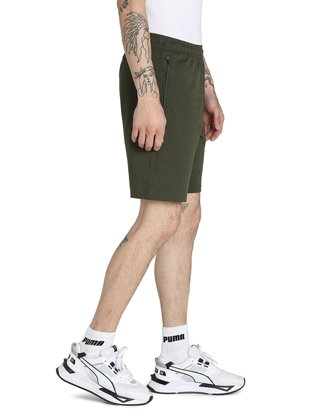 Puma Puma Zippered Jersey Shorts Forest Night (4)