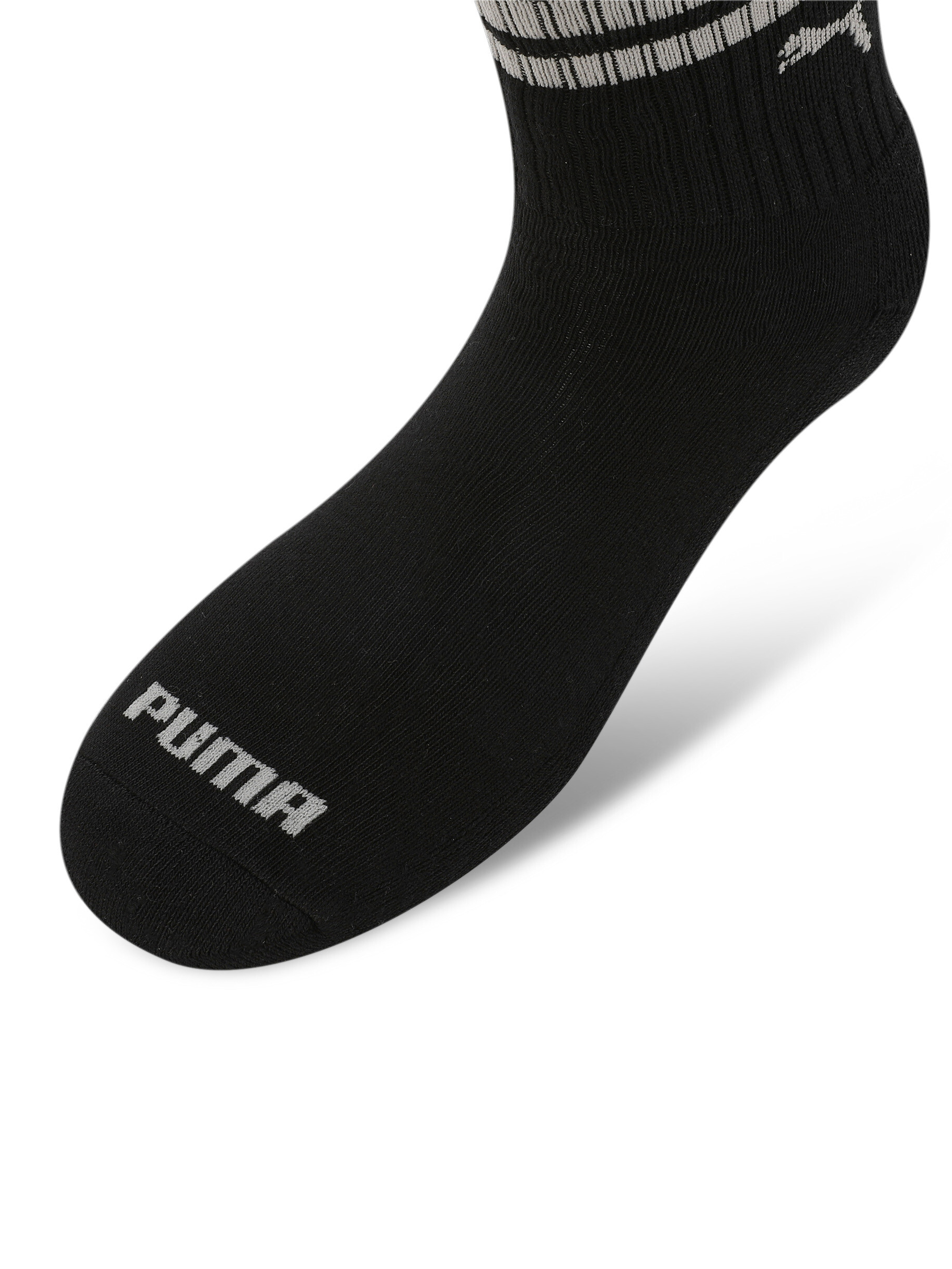 Puma Unisex Ankle Length Black, White, Grey-Medium Gray Heather Socks Pack of 3 (4)