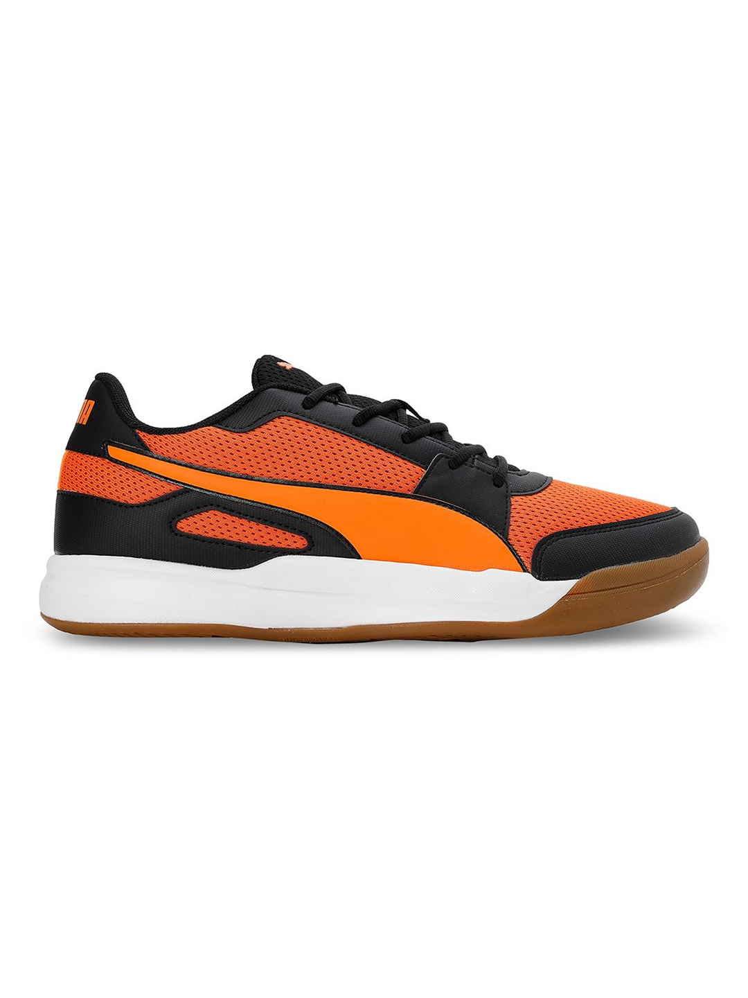 Puma Unisex Black & Orange Deuce Indoor Sports Shoes (1)