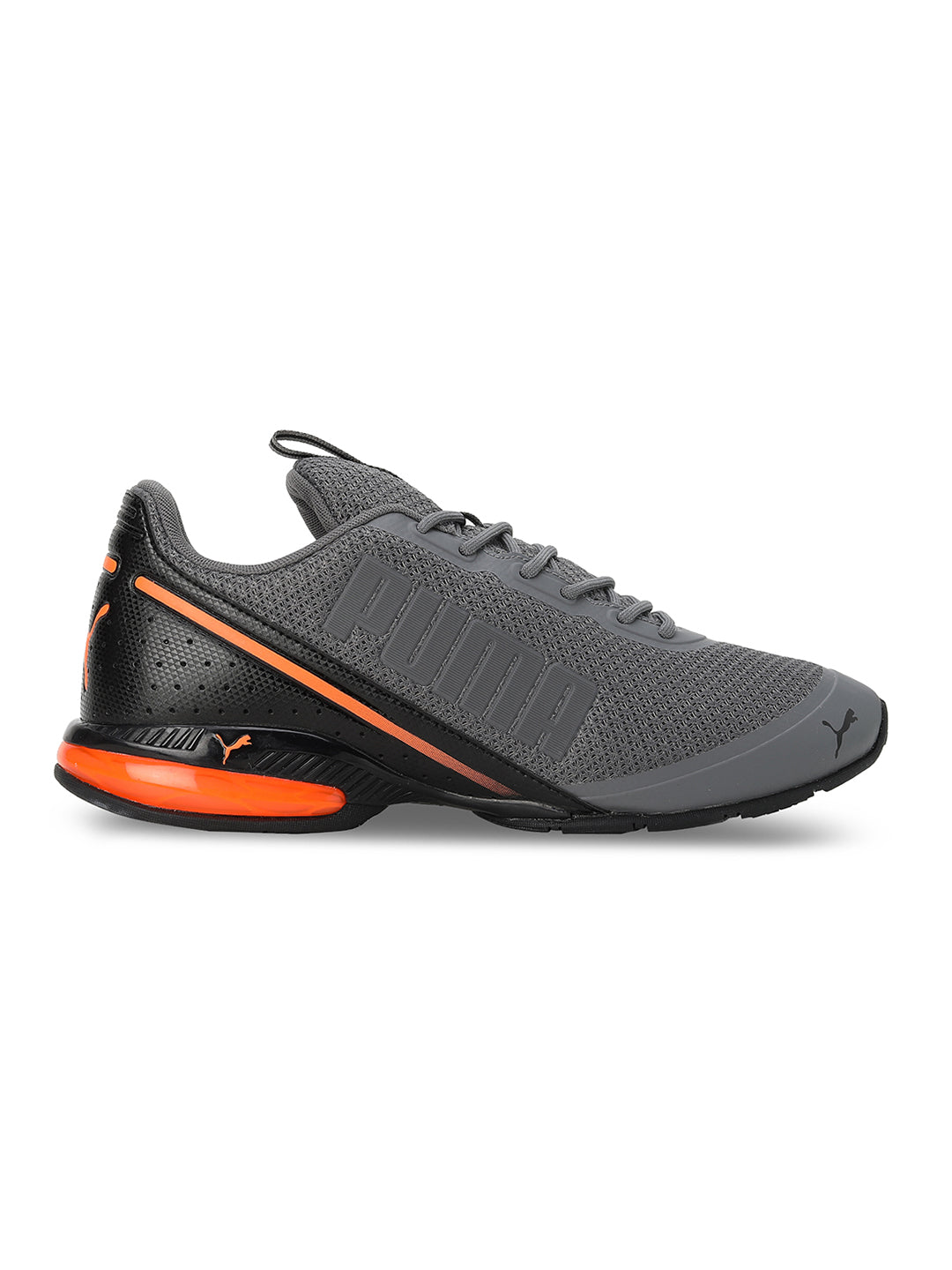 Puma Unisex Grey and Orange Cell Divide Mesh Sports Shoes (1)