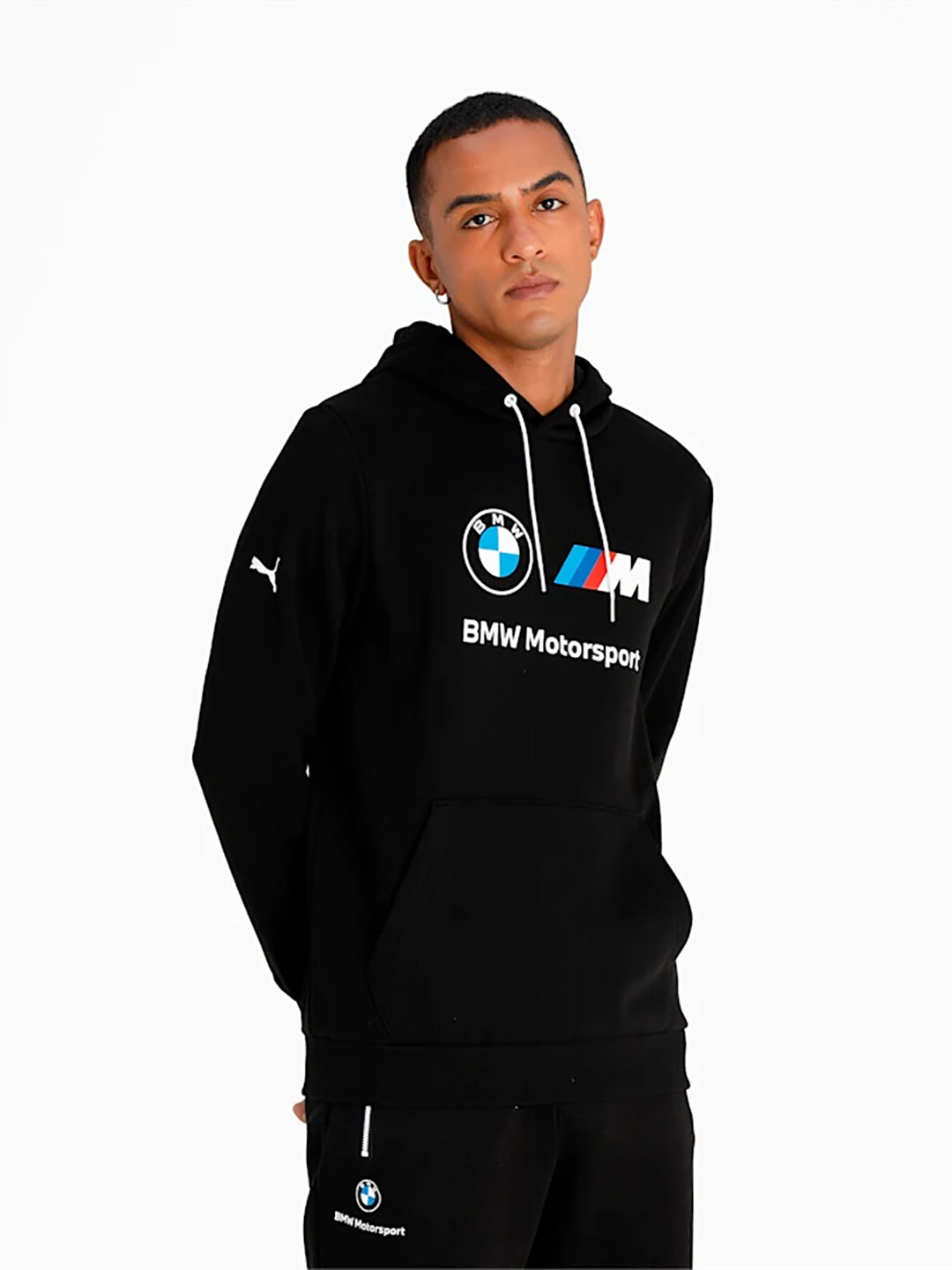 Puma X BMW Men Black BMW M Motorsport Essential Regular Fit Fleece Hoodie (1)
