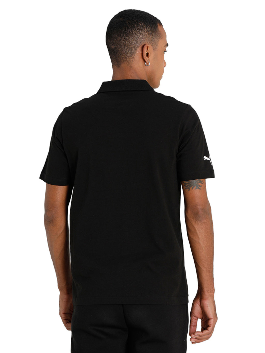 Puma X BMW Men Black BMW MMS ESS Logo Printed Polo Collar T-Shirt (3)