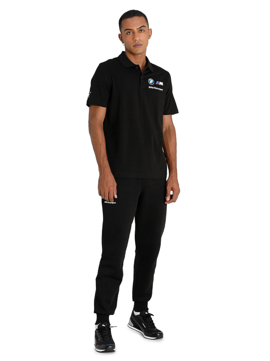 Puma X BMW Men Black BMW MMS ESS Logo Printed Polo Collar T-Shirt (5)