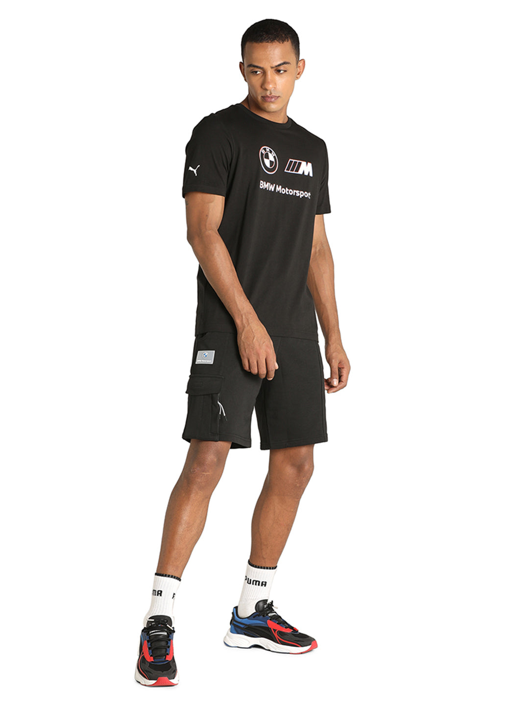 Puma X BMW Men Black BMW MMS Logo Printed Round Neck Half Sleeves T-Shirt (5)
