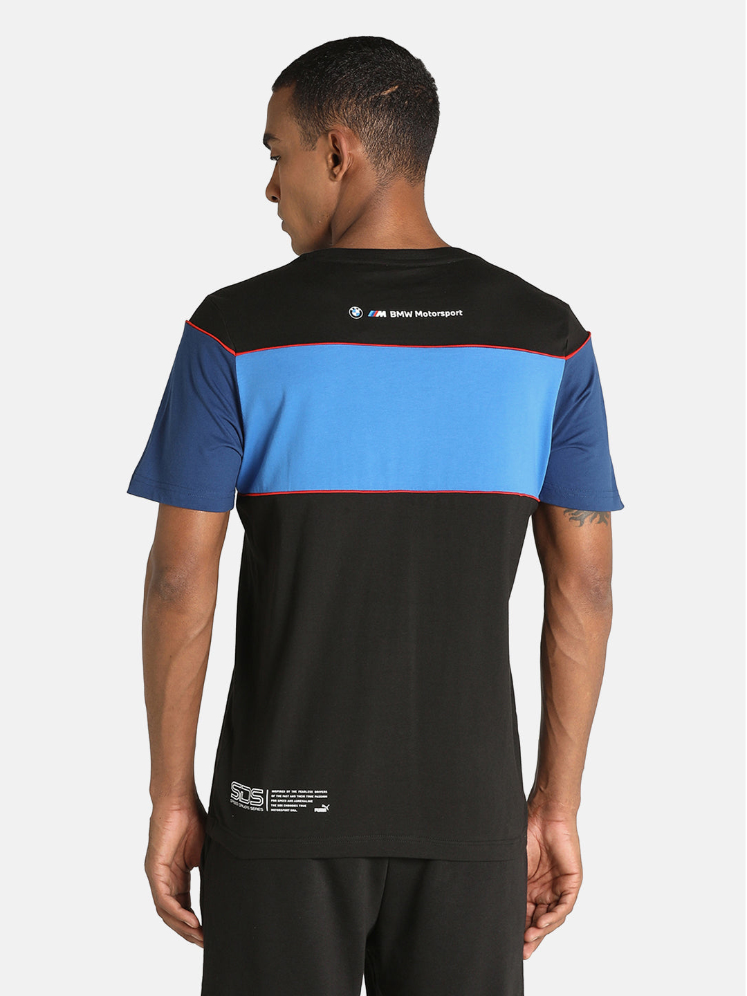 Puma X BMW Men Black MMS SDS Brand Logo Printed Half Sleeves Round Neck T-Shirt (3)
