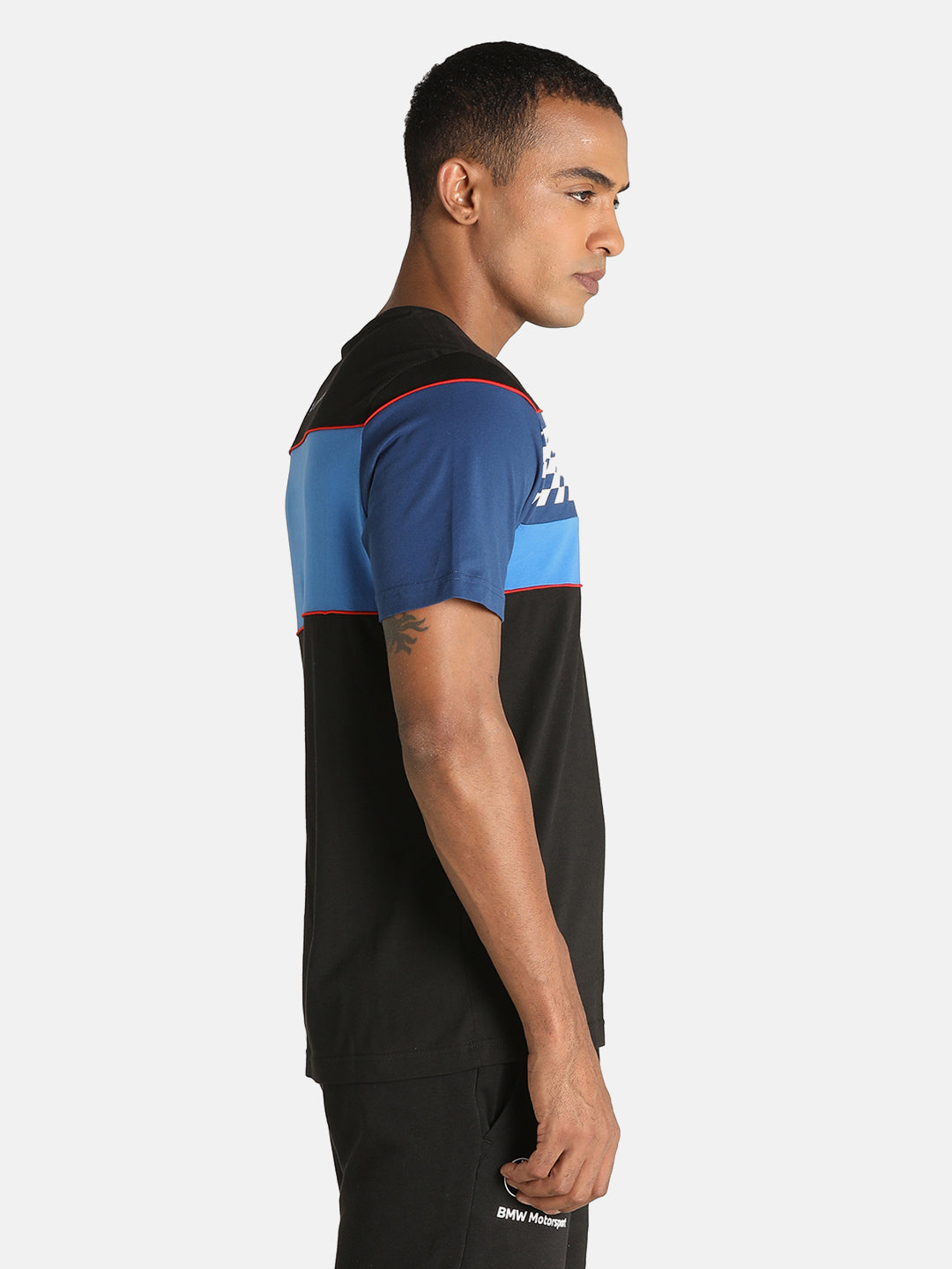 Puma X BMW Men Black MMS SDS Brand Logo Printed Half Sleeves Round Neck T-Shirt (4)
