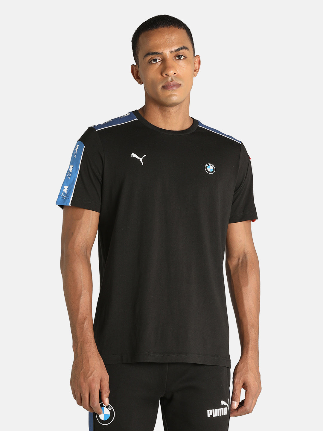Puma X BMW Men Black Puma MMS T7 Solid Brand Logo Printed T-Shirt (1)