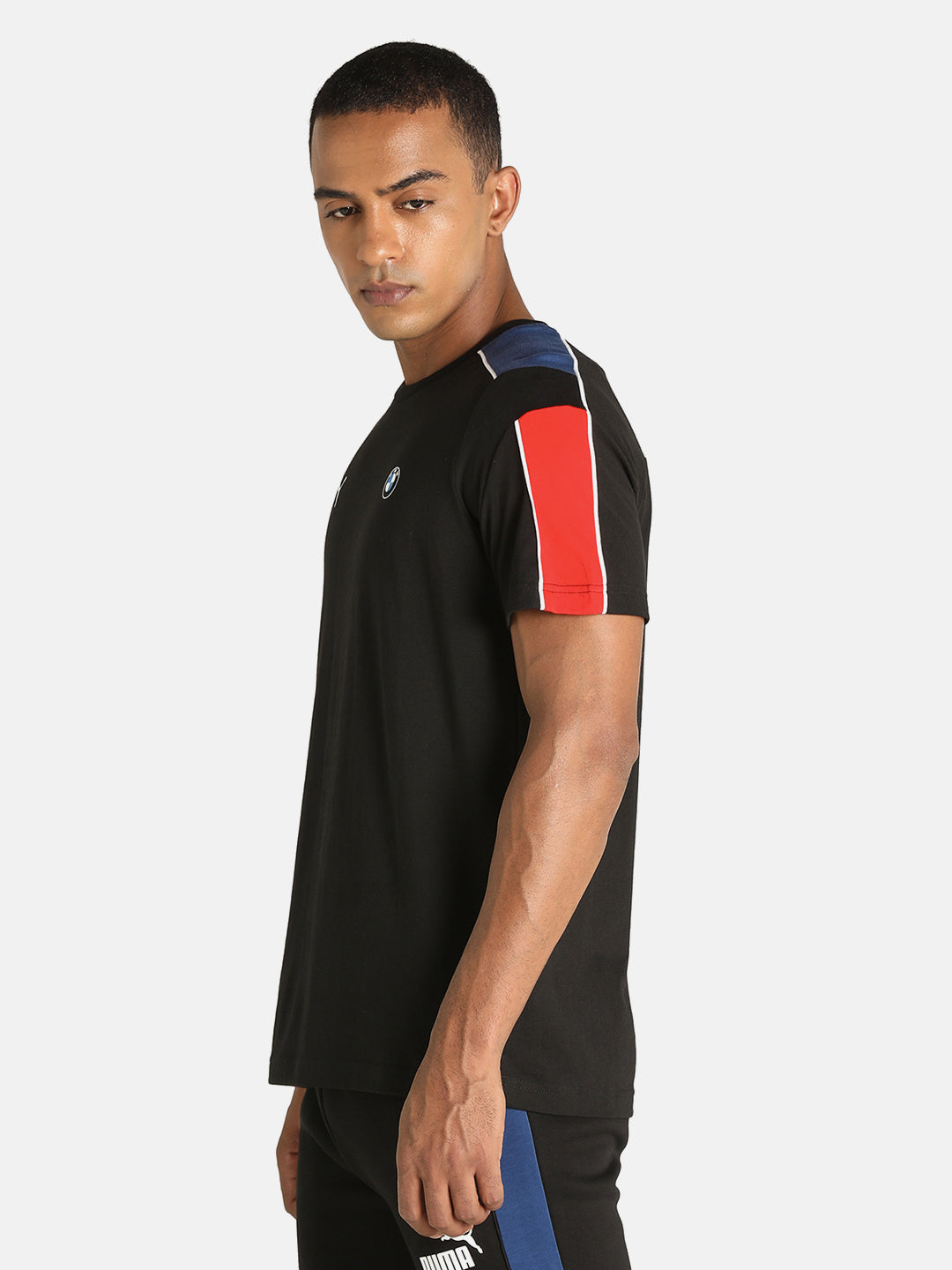 Puma X BMW Men Black Puma MMS T7 Solid Brand Logo Printed T-Shirt (3)