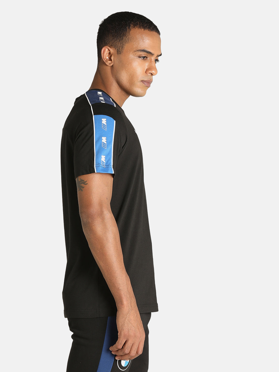 Puma X BMW Men Black Puma MMS T7 Solid Brand Logo Printed T-Shirt (4)