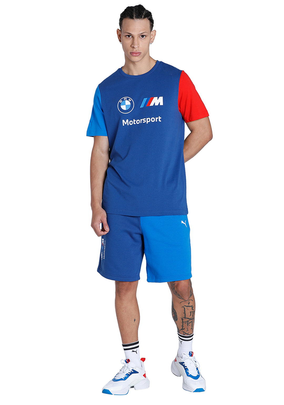 Puma X BMW Men Blue BMW MMS ESS Logo T-Shirt (5)