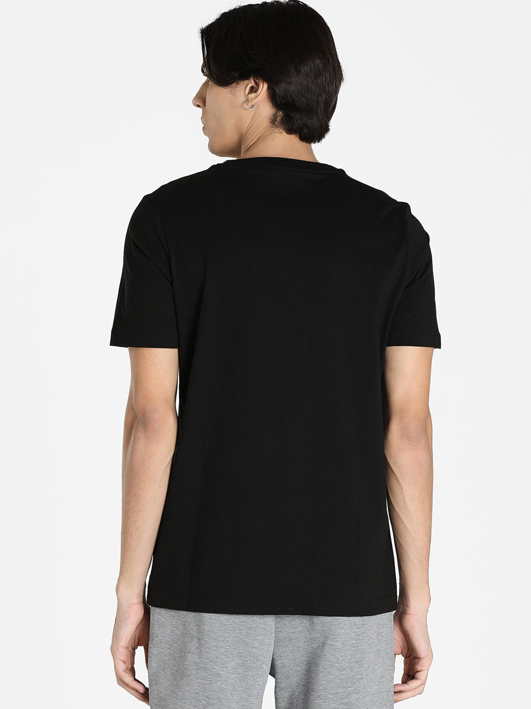 Puma X BMW Men BMW MMS ESS Logo Black Half Sleeve Round Neck T-Shirt (3)