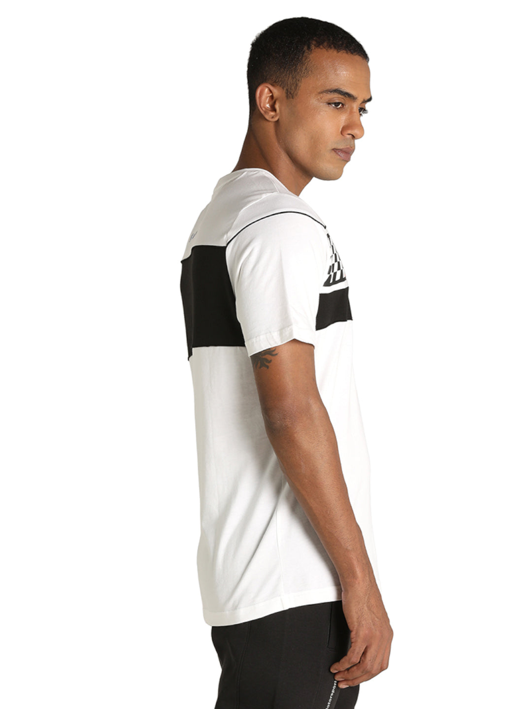 Puma X BMW Men White and Black BMW MMS Logo Printed Half Sleeves Round Neck T-Shirt (4)